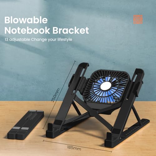 ZORBES® Laptop Stand 3 in 1 Laptop Riser with Cooling Fan & Phone Holder Adjustable Height and Angle Design 11-17'' Stand Anti-Slip Riser Folding,Black ZORBES® Laptop Stand 3 in 1 Laptop Riser with Cooling Fan & Phone Holder Adjustable Height and Angle Design 11-17'' Stand Anti-Slip Riser Folding,Black